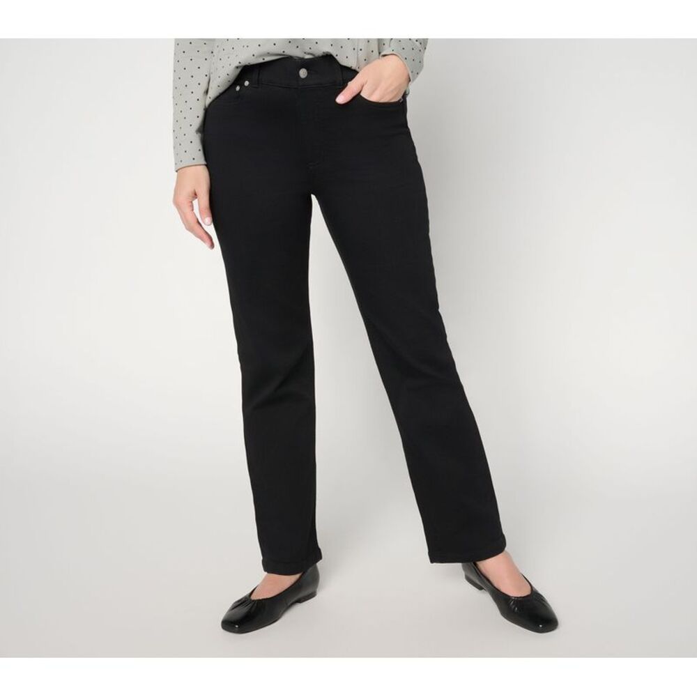 Denim & Co. Women's Pants Sz L Make Your Selection: Comfy Knit '94 Black